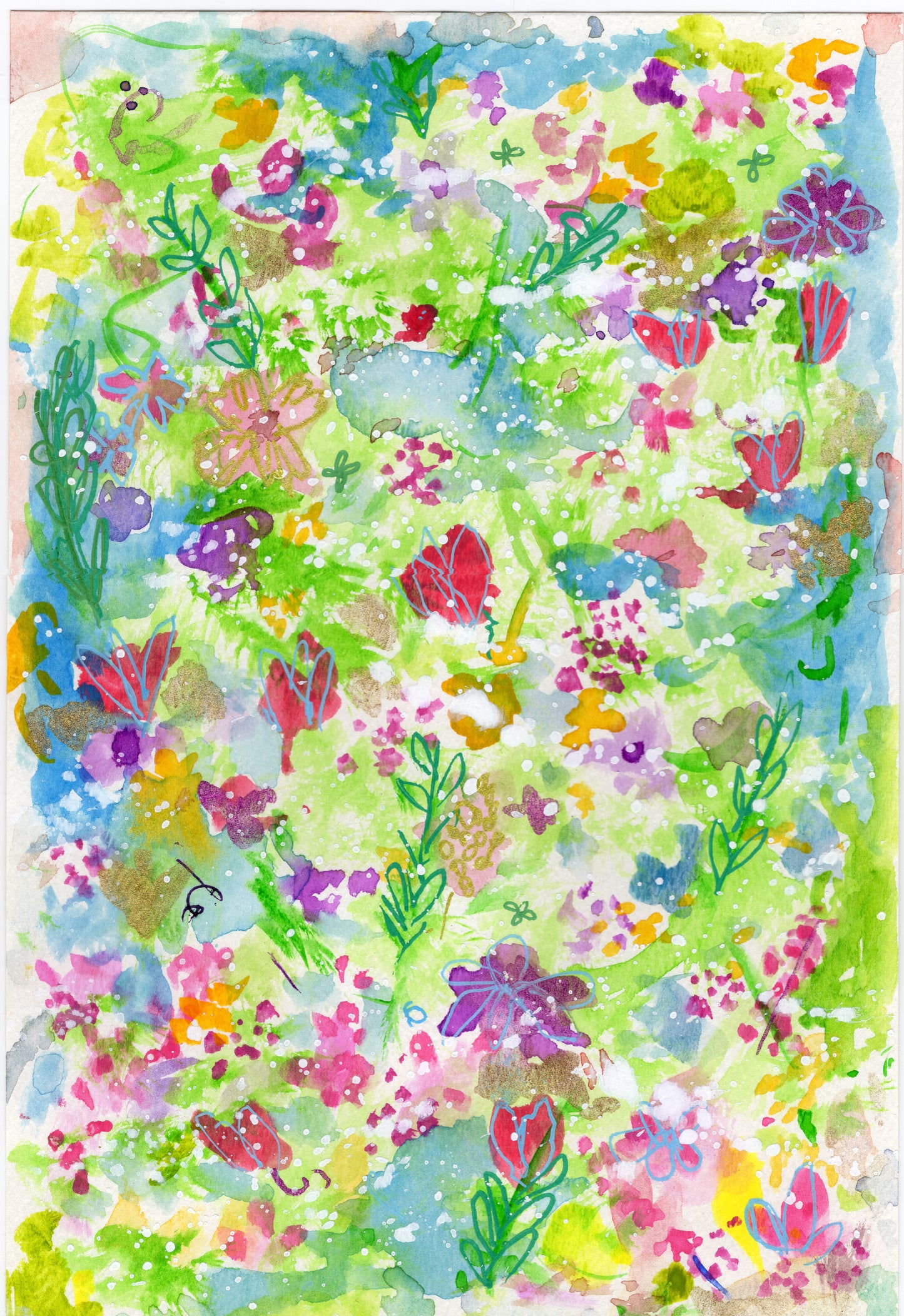 Spring Fields Forever Original Watercolor