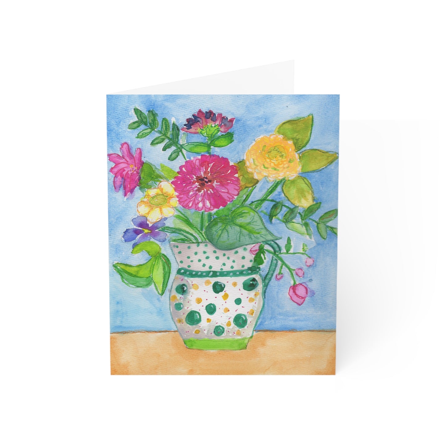 Watercolor Floral Bouquet Greeting Card | Blank Inside