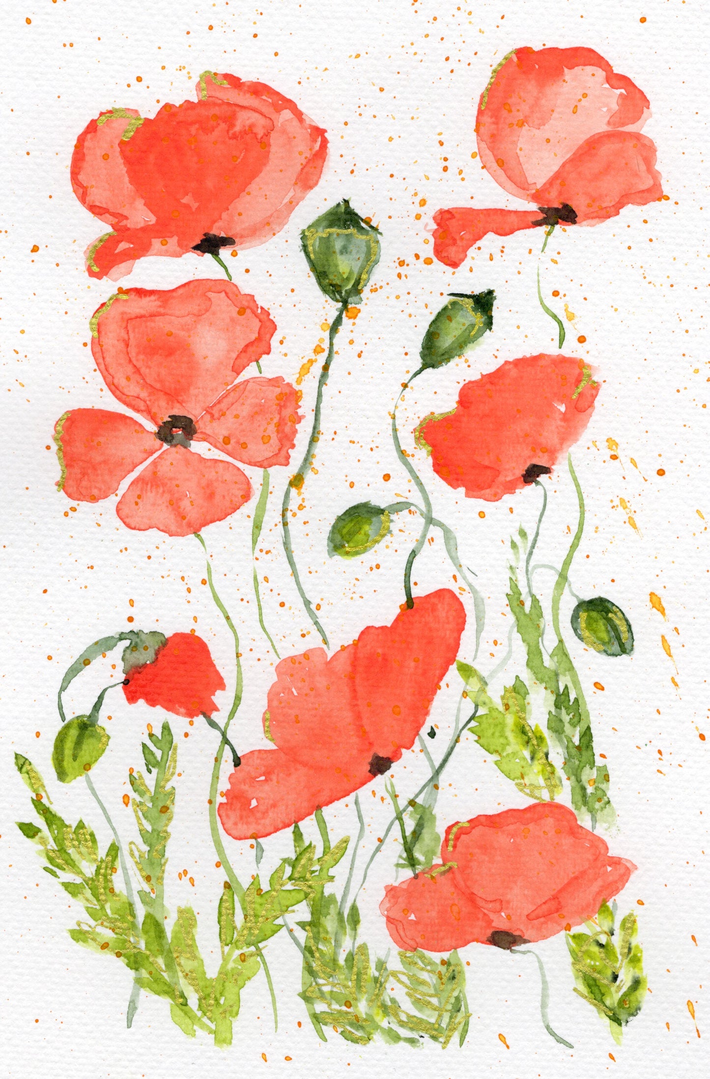 Poppies — Original Watercolor
