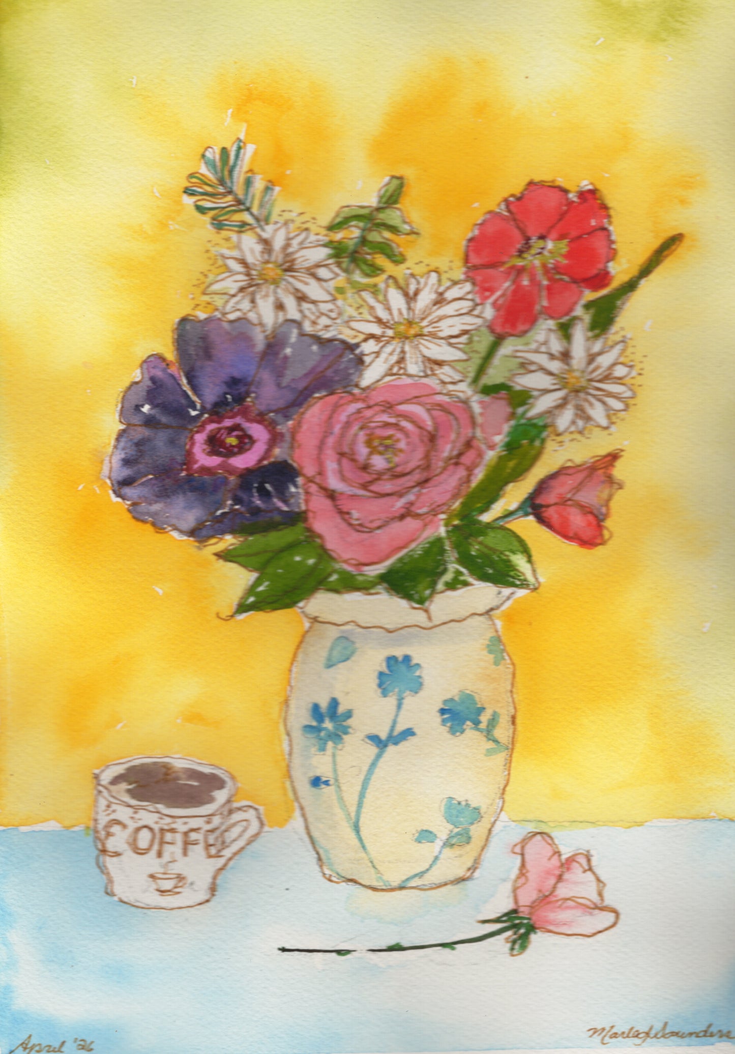 Splash of Heaven Digital Floral Art Print